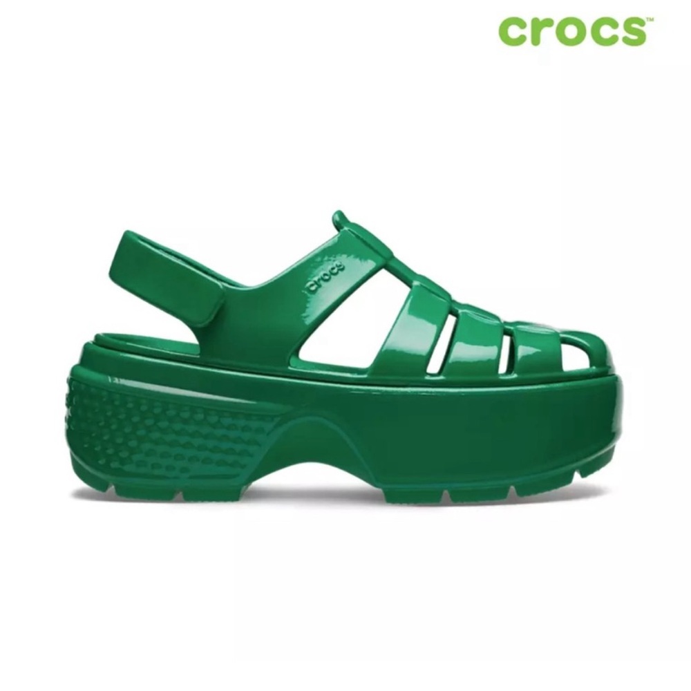 Green Crocs Stomp Platform Sandals - NWOT